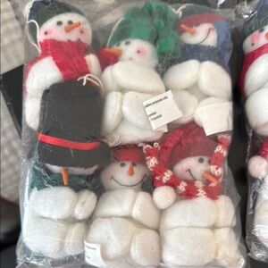 Cute Bear Plush with Hats and Scarves and Snowman Plush with Hats and Scarves